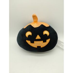 Idea Nuova Plush Black Orange Jack I Lantern Pumpkin Halloween Toy 8"